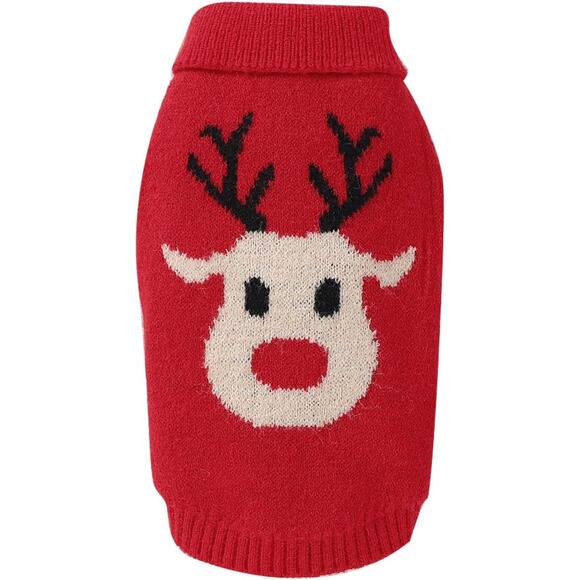 Dog Christmas Red Reindeer Sweater Xmas Holiday Sweater M New - Picture 2 of 11